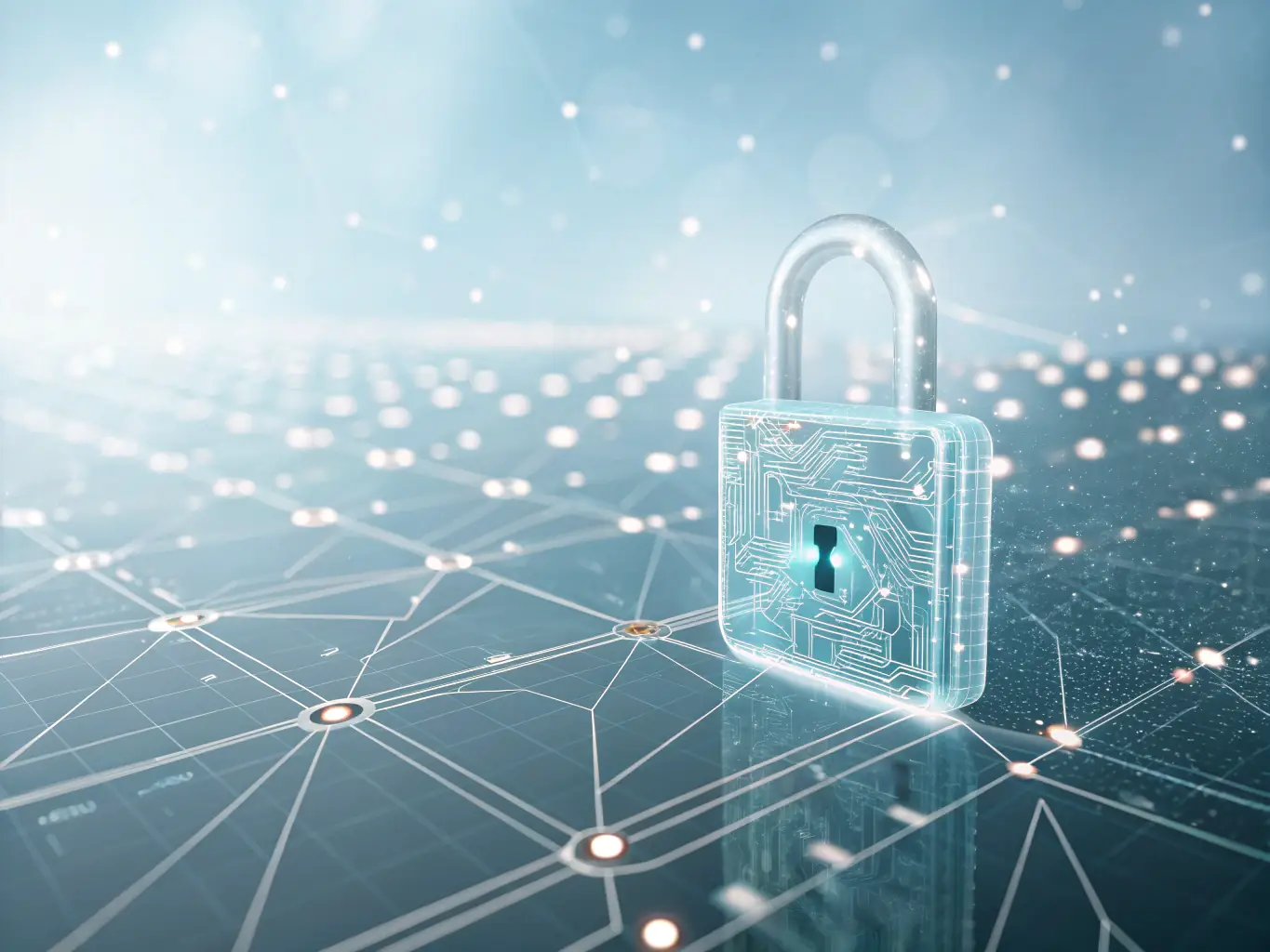 A secure lock icon with a shield in the background, symbolizing data protection and security.