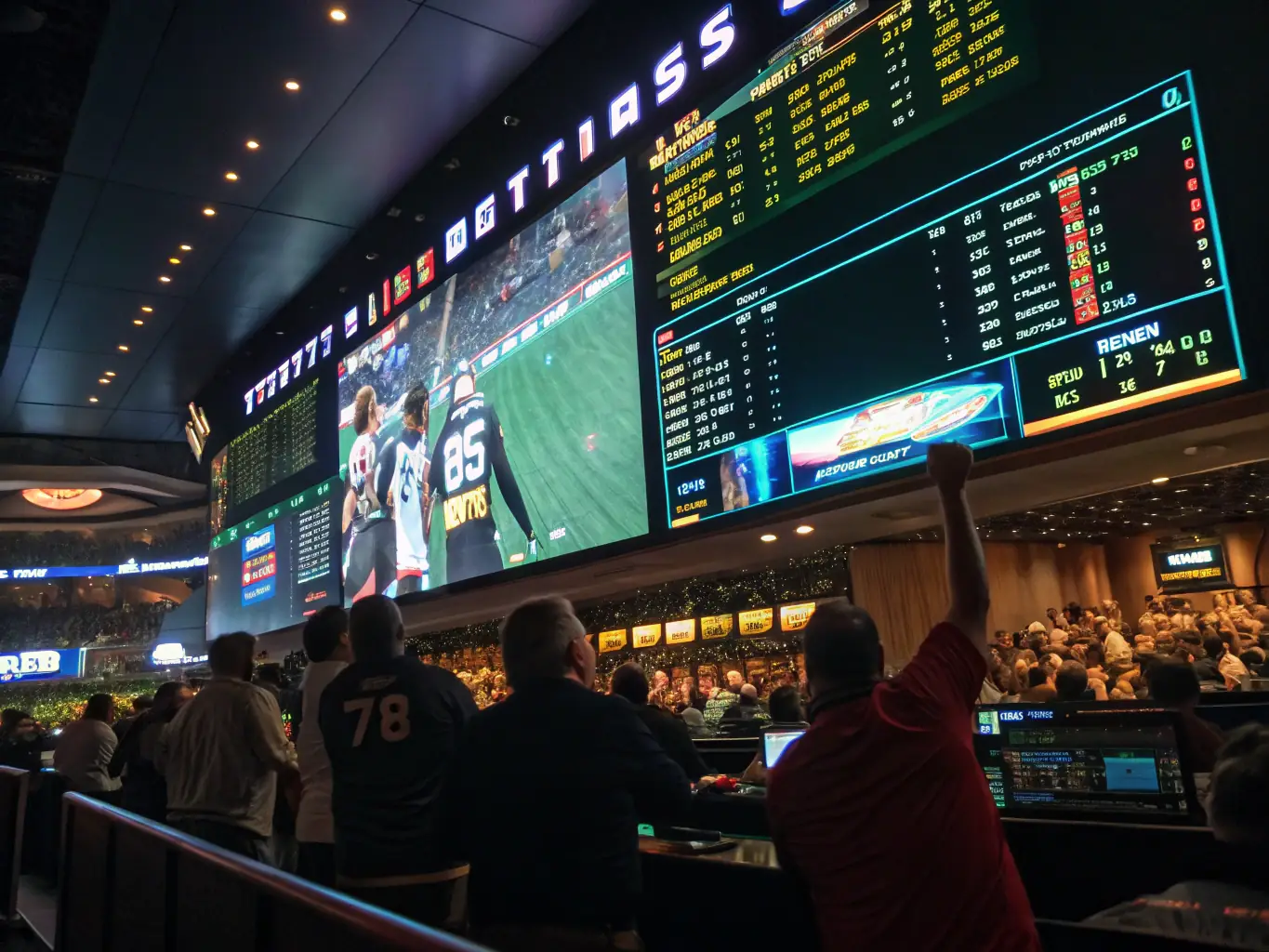 A dynamic image showing live sports scores and betting options on a digital device, highlighting the excitement of sports betting.