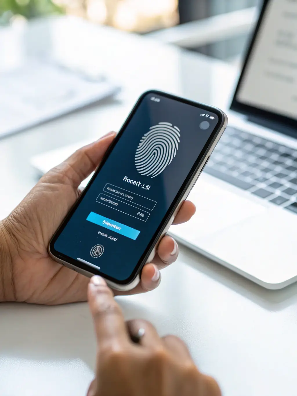 A graphic depicting multi-factor authentication (MFA) process on a mobile device, highlighting the added layer of security for user accounts on PIN8.